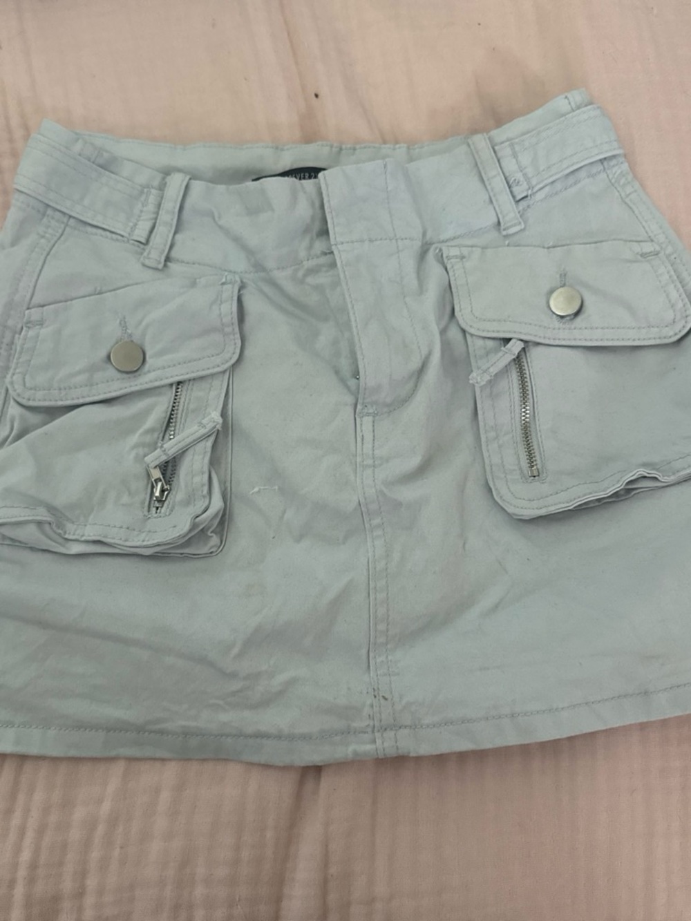 Forever 21 Light Mint Button-Front Mini Skirt